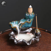 1pc, Lotus Backflow Incense Burner Incense Stick Holder Ceramic Incense Burner Holder, Home Decor, Room Decor (Without Incense)-Health Wisdom™