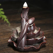 1pc Lotus Flower Burner Lotus Pond Backflow Incense Cones Burner Creative Home Decor Incense Holder Censer - (Without Incense)-Health Wisdom™
