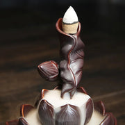 1pc Lotus Flower Burner Lotus Pond Backflow Incense Cones Burner Creative Home Decor Incense Holder Censer - (Without Incense)-Health Wisdom™