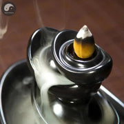 1pc Lucky Fortune Mascot Classic Black Ceramic Backflow Incense Burner Yoga Assuaging and Calming Home Decor Zen Meditation Set-Health Wisdom™