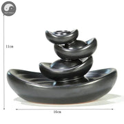 1pc Lucky Fortune Mascot Classic Black Ceramic Backflow Incense Burner Yoga Assuaging and Calming Home Decor Zen Meditation Set-Health Wisdom™