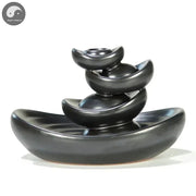 1pc Lucky Fortune Mascot Classic Black Ceramic Backflow Incense Burner Yoga Assuaging and Calming Home Decor Zen Meditation Set-Health Wisdom™