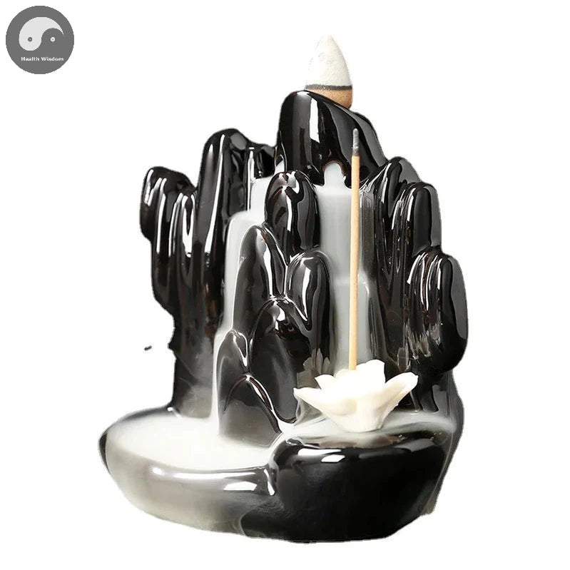 1pc, Lucky Lotus Ceramic Sandalwood Incense Burner Backflow Incense Burner Incense Stick Holder , Home Decor (Without Incense)-Health Wisdom™