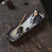 1pc Mountain Backflow Incense Burner Incense Stick Holder Aromatherapy Purple Clay Censer Zen Yoga Hond Decor (Without Incense）-Health Wisdom™