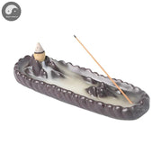 1pc Mountain Backflow Incense Burner Incense Stick Holder Aromatherapy Purple Clay Censer Zen Yoga Hond Decor (Without Incense）-Health Wisdom™