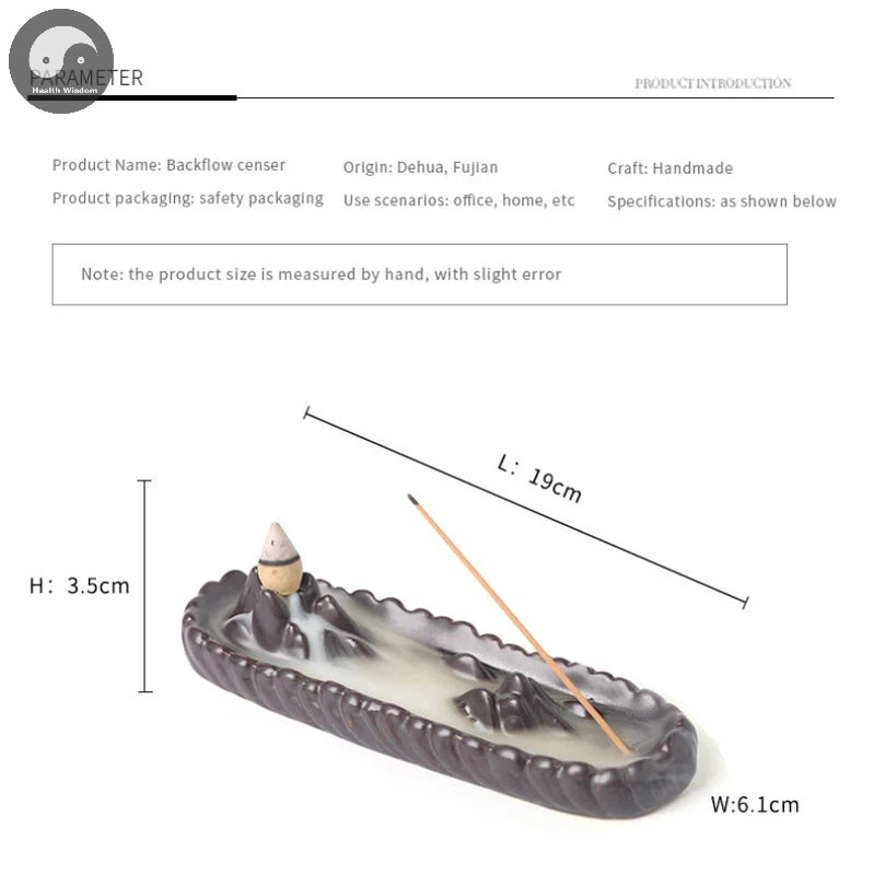 1pc Mountain Backflow Incense Burner Incense Stick Holder Aromatherapy Purple Clay Censer Zen Yoga Hond Decor (Without Incense）-Health Wisdom™