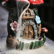 1pc Mushroom House Resin Handicraft Home Ornaments Backflow Incense Burner (Without Incense Cones)-Health Wisdom™