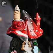 1pc Mushroom House Resin Handicraft Home Ornaments Backflow Incense Burner (Without Incense Cones)-Health Wisdom™