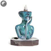 1pc, Pretty Woman Ceramic Handicrafts Home Decorate Backflow Incense Burner Incense Censer (Without Incense)-Health Wisdom™