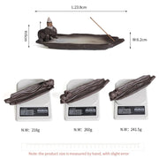 1pc, Purple Clay Backflow Incense Burner With Elephant Rhino Hippo Design Incense Stick Holder for Aromatherapy and Home Decor-Health Wisdom™