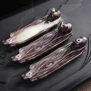 1pc, Purple Clay Backflow Incense Burner With Elephant Rhino Hippo Design Incense Stick Holder for Aromatherapy and Home Decor-Health Wisdom™