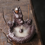 1pc, Purple Clay Handmade Dragon Backflow Incense Burner Lucky Home Decorations Feng Shui Wealth Transfer Ball Burner Tea Pet-Health Wisdom™