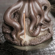 1pc Purple Clay Incense Burner With Creative Octopus Ocean Animal Backflow Incense Holder Incense Stick Burner (Without Incense)-Health Wisdom™