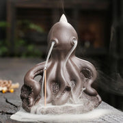 1pc Purple Clay Incense Burner With Creative Octopus Ocean Animal Backflow Incense Holder Incense Stick Burner (Without Incense)-Health Wisdom™