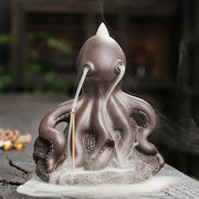 1pc Purple Clay Incense Burner With Creative Octopus Ocean Animal Backflow Incense Holder Incense Stick Burner (Without Incense)-Health Wisdom™