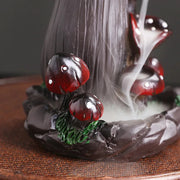 1pc, Resin Handicraft Mushroom Desktop Ornament Waterfall Backflow Incense Burner Handmade Censer Home Office Tea House Decorate-Health Wisdom™