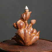 1pc, Resin Lotus Pond Backflow Waterfall Incense Burner Home Decor Ornament Aromatherapy Diffuser Ornaments for Home Decor-Health Wisdom™