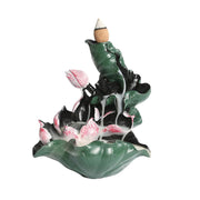 1pc, Resin Lotus Pond Backflow Waterfall Incense Burner Home Decor Ornament Aromatherapy Diffuser Ornaments for Home Decor-Health Wisdom™