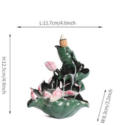 1pc, Resin Lotus Pond Backflow Waterfall Incense Burner Home Decor Ornament Aromatherapy Diffuser Ornaments for Home Decor-Health Wisdom™