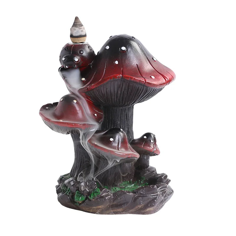 1pc, Resin Mushroom Waterfall Backflow Incense Burner Creative Waterfall Backflow Incense Burner Censer (Without Incense）-Health Wisdom™