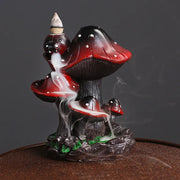 1pc, Resin Mushroom Waterfall Backflow Incense Burner Creative Waterfall Backflow Incense Burner Censer (Without Incense）-Health Wisdom™