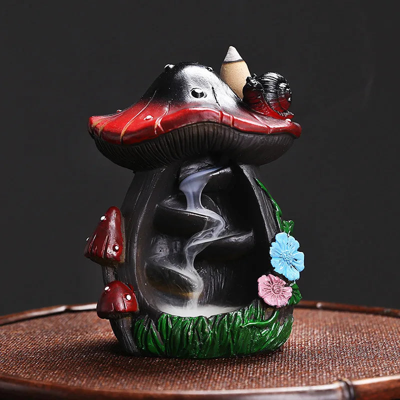 1pc Resin Waterfall Incense Burner Halloween Pumpkin Backflow Incense Burner Home Decor Home Aromatherapy (Without Incense)-Health Wisdom™