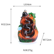 1pc Resin Waterfall Incense Burner Halloween Pumpkin Backflow Incense Burner Home Decor Home Aromatherapy (Without Incense)-Health Wisdom™