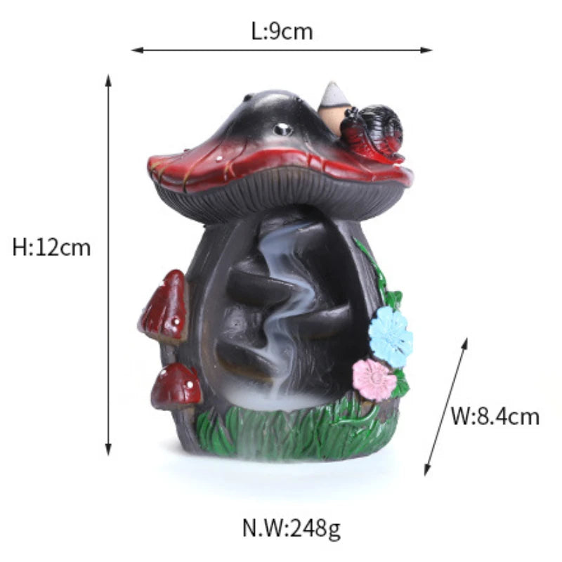1pc Resin Waterfall Incense Burner Halloween Pumpkin Backflow Incense Burner Home Decor Home Aromatherapy (Without Incense)-Health Wisdom™