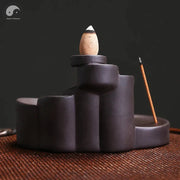 1pc, Simple Cylindrical Shape Ceramic Backflow Incense Burner Incense Stick Holder Purple Clay Censer Office Tea House Decorate-Health Wisdom™