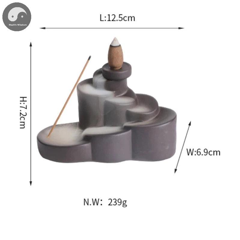 1pc, Simple Cylindrical Shape Ceramic Backflow Incense Burner Incense Stick Holder Purple Clay Censer Office Tea House Decorate-Health Wisdom™