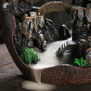 1pc, Smoke Waterfall Backflow Incense Burner Creative Home Decor Incense Holder Portable Resin Censer Mountain River Handicraft-Health Wisdom™