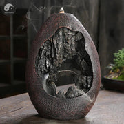 1pc, Smoke Waterfall Backflow Incense Burner Creative Home Decor Incense Holder Portable Resin Censer Mountain River Handicraft-Health Wisdom™