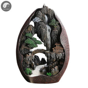 1pc, Smoke Waterfall Backflow Incense Burner Creative Home Decor Incense Holder Portable Resin Censer Mountain River Handicraft-Health Wisdom™