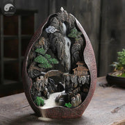 1pc, Smoke Waterfall Backflow Incense Burner Creative Home Decor Incense Holder Portable Resin Censer Mountain River Handicraft-Health Wisdom™