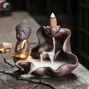 1pc, The Buddha Ceramic Handicrafts Lotus for Home Ornaments Backflow Incense Burner Handmade Purple Clay Holder Without Incense-Health Wisdom™