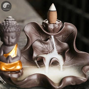 1pc, The Buddha Ceramic Handicrafts Lotus for Home Ornaments Backflow Incense Burner Handmade Purple Clay Holder Without Incense-Health Wisdom™
