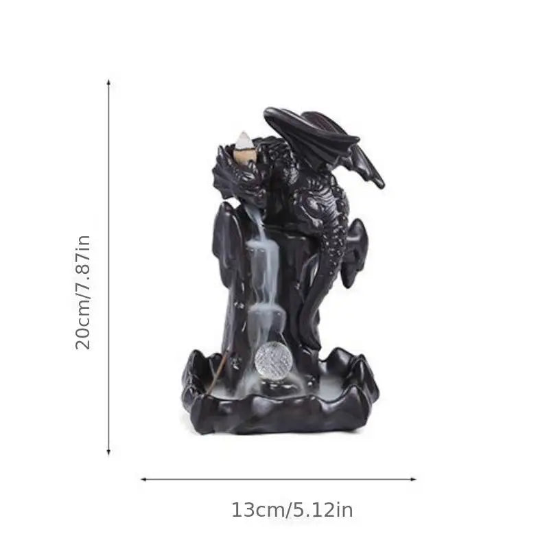 1pc Vintage Dragon Backflow Incense Burner Household Burner Home Decor Creative Home Aromatherapy Gift (Without Incense)-Health Wisdom™