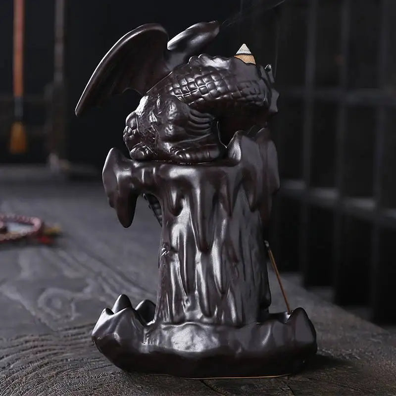 1pc Vintage Dragon Backflow Incense Burner Household Burner Home Decor Creative Home Aromatherapy Gift (Without Incense)-Health Wisdom™