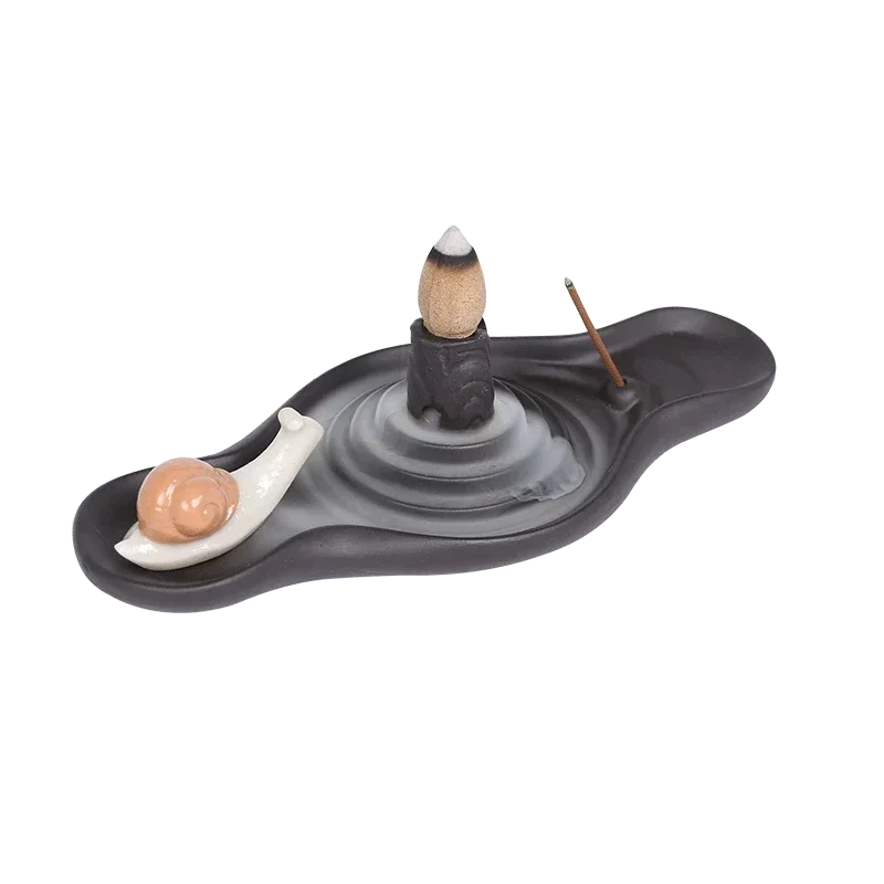 1pc, Water Ripple 3in1 Incense Stick Holder Incense Cones Holder Set for Meditation Room, Home, Yoga, Office (Without Incense）-Health Wisdom™