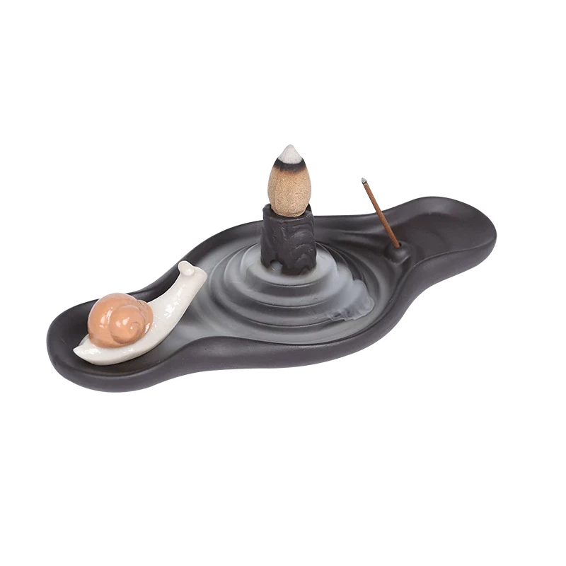 1pc, Water Ripple 3in1 Incense Stick Holder Incense Cones Holder Set for Meditation Room, Home, Yoga, Office (Without Incense）-Health Wisdom™