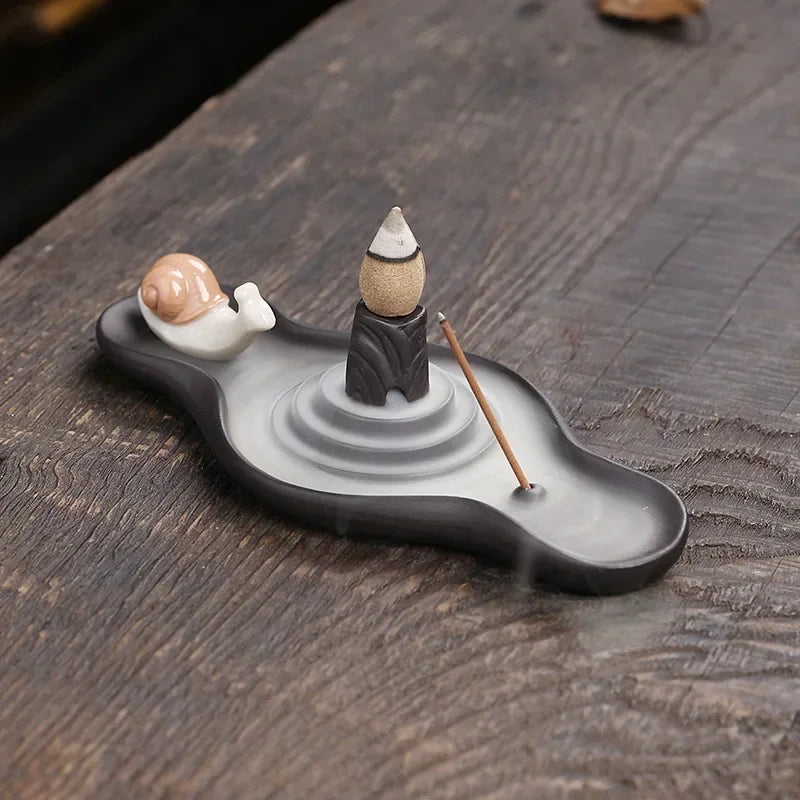 1pc, Water Ripple 3in1 Incense Stick Holder Incense Cones Holder Set for Meditation Room, Home, Yoga, Office (Without Incense）-Health Wisdom™