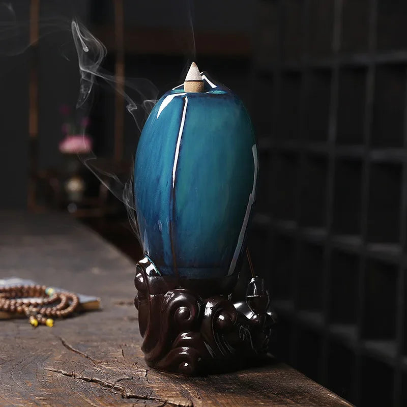1pc, Waterfall Incense Burner Ceramic Incense Holder Home Decor Creative Home Aromatherapy Gift - Perfect Home Decoration Craft!-Health Wisdom™