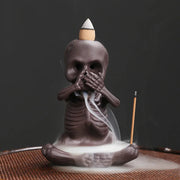 1pc Waterfall Incense Burner Halloween Skeleton Backflow Incense Burner Home Decor Creative Aromatherapy Gift (Without Incense)-Health Wisdom™