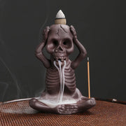 1pc Waterfall Incense Burner Halloween Skeleton Backflow Incense Burner Home Decor Creative Aromatherapy Gift (Without Incense)-Health Wisdom™