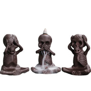 1pc Waterfall Incense Burner Halloween Skeleton Backflow Incense Burner Home Decor Creative Aromatherapy Gift (Without Incense)-Health Wisdom™