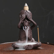 1pc Waterfall Incense Burner Halloween Skeleton Backflow Incense Burner Home Decor Creative Aromatherapy Gift (Without Incense)-Health Wisdom™