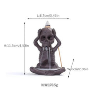 1pc Waterfall Incense Burner Halloween Skeleton Backflow Incense Burner Home Decor Creative Aromatherapy Gift (Without Incense)-Health Wisdom™