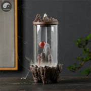 1pc Zen Decor Lucky Feng Shui Windproof Ceramic Backflow Incense Burner Hand Gift Mini Landscape DIY Home Decoration -No Incense-Health Wisdom™