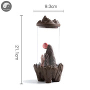 1pc Zen Decor Lucky Feng Shui Windproof Ceramic Backflow Incense Burner Hand Gift Mini Landscape DIY Home Decoration -No Incense-Health Wisdom™