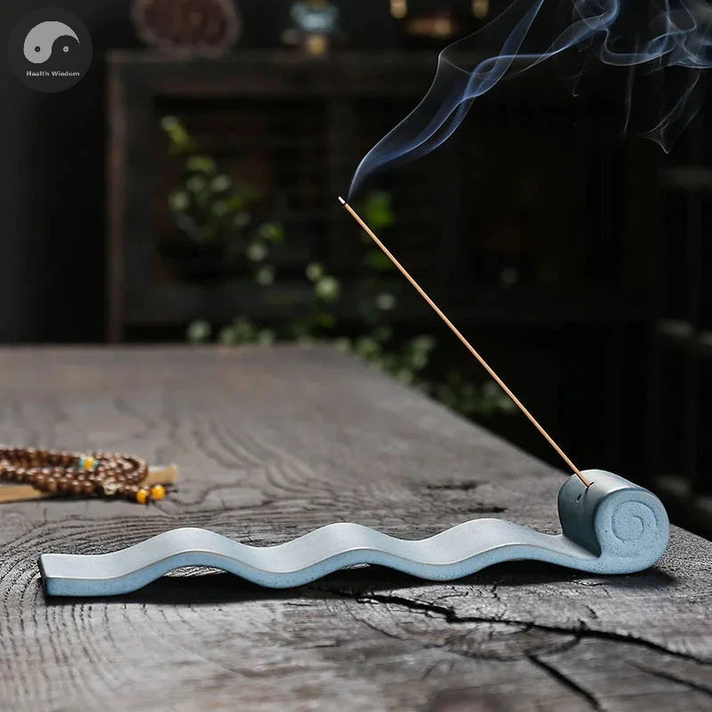 1pc Zen Meditation Incense Stick Holder - Ceramic Insence Stick Burner with Ash Catcher - Home Decor (Without Incense)-Health Wisdom™